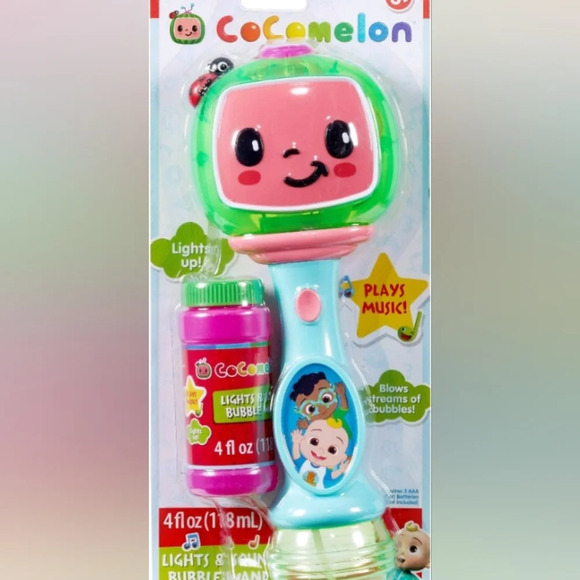 Cocomelon Light and Sound Musical Bubble Wand Includes Bubble Solution NIP - Picture 2 of 8